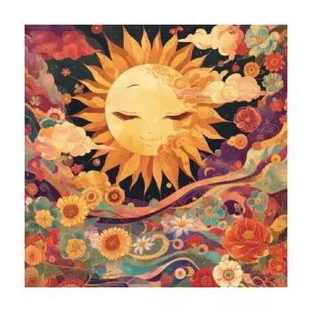 RUOPOTY Раскраска по номерам для взрослых Солнце своими руками Раскрашенная вручную картина по номерам Картина Цветы Декор для дома Подарок 40x50cm NO Frame