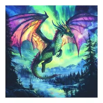 RUOPOTY Картина по номерам Аврора Динозавр Наборы Ручная роспись Живопись Поделки своими руками Рисование на холсте Украшение 40x40cm NO Frame