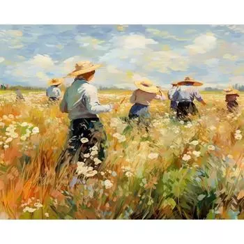 Ruopoty пейзажная живопись по номерам для взрослых наборы пшеничное поле персонализированный подарок акриловая краска с номерами для домашнего декора 40x50cm NO Frame