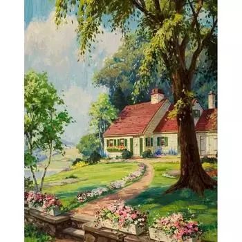 Ruopoty Picrute в рамке, картина по номерам, пейзаж, наборы для самостоятельного изготовления, раскраска по номерам, акриловая краска, рисунок на холсте, домашний декор 40x50cm NO Frame