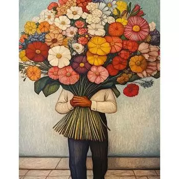 RUOPOTY Картины по номерам Наборы для рисования по номерам Цветы Рисунок на холсте Расписанное вручную искусство Подарок своими руками Домашний декор 40x50cm NO Frame