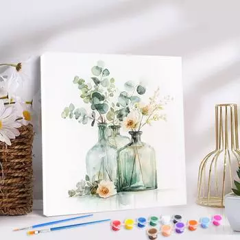 RUOPOTY Рамка Цветы Diy Paint By Numbers Cartoon Легко рисовать Draw By Numbers For Wall Art Picture Numbers Diy Gift 20x20cm with frame