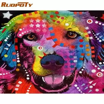 RUOPOTY рамка Дельфин DIY картина по номерам каллиграфическая живопись акриловая краска по номерам животное настенная картина для домашнего искусства 40x50CM NO Frame