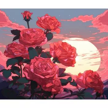RUOPOTY рамка Diy картина по номерам комплект лунная роза рисунок рисунок раскраска по номерам ремесленные изделия для украшения дома 40x50cm NO Frame