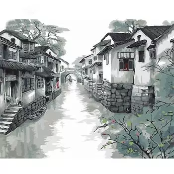 Ruopoty рамка DIY картина по номерам настенная художественная картина пейзаж ручная роспись маслом на холсте для домашнего декора 40x50 см 40x50cm NO Frame