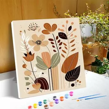 RUOPOTY Рамка Diy Paint By Numbers Beginner Kits Цветы Handcrafts Легко рисовать на холсте Для подарка своими руками 20x20cm with frame