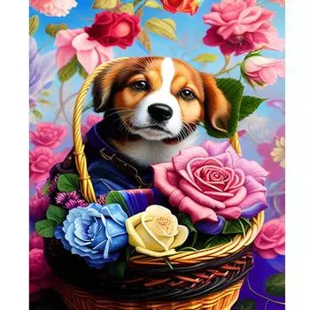 RUOPOTY Рамка для рисования по номерам для взрослых, стартовые наборы, цветы, изображения по номерам, персонализированный подарок, собаки, животные для домашнего декора 40x50cm NO Frame