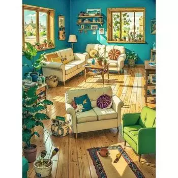 Ruopoty рамка для рисования по номерам для взрослых, стартовые наборы, домашний пейзаж, персонализированная подарочная краска с номерами для домашнего декора 40x50cm NO Frame