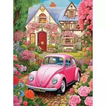 Ruopoty рамка для рисования по номерам, наборы для рисования автомобильного пейзажа по номерам, краски на холсте, поделки своими руками, настенное искусство 40x50 см 40x50cm NO Frame