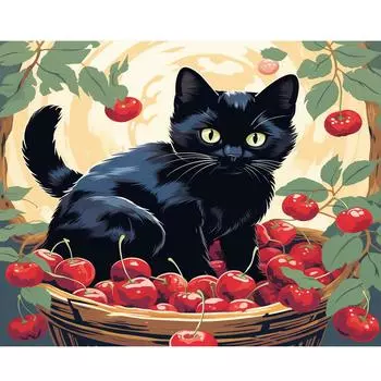 RUOPOTY рамка милый кот DIY картина по номерам настенная художественная картина домашний декор акриловая краска по номерам для подарка 40x50 см 40x50cm NO Frame