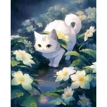 RUOPOTY Рамка «сделай сам», картина по номерам для взрослых, кошек, животных, настенная художественная картина, краска на холсте, ручная роспись для домашнего декора, Gif