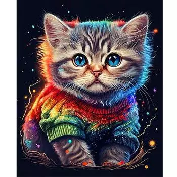 RUOPOTY Рамка «сделай сам», краска по номерам для взрослых, наборы для начинающих, настенная художественная картина с изображением кота и животного по номерам для украшения дома 40x50cm NO Frame