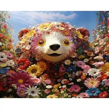RUOPOTY раскраска по номерам цветок медведь для взрослых наборы с ручной росписью на холсте DIY картина по номерам мультфильмы животные домашний декор 40x50cm NO Frame