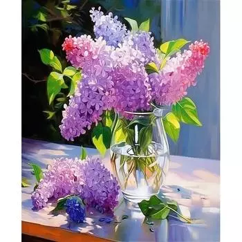 Ruopoty раскраска по номерам фиолетовые цветы краска на холсте фотографии по номерам одуванчики DIY рамка украшения дома 40x50 см 40x50cm NO Frame