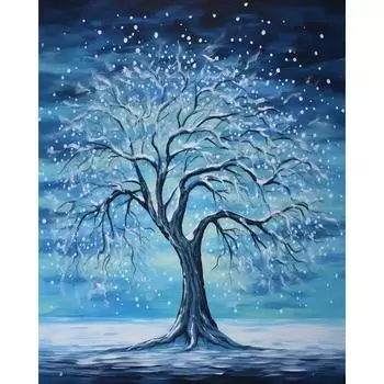 RUOPOTY раскраска по номерам лунный пейзаж рисунок на холсте акрил ручная роспись картина по номерам дерево украшение дома 40x50cm NO Frame