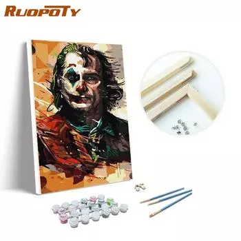 Ruopoty рисунок DIY рамка настенная живопись маслом по номерам на холсте акриловый рисунок картина по номерам для гостиной 40x50cm NO Frame