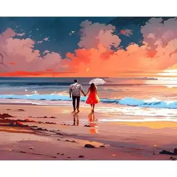 Ruopoty романтическая пара картинки по номерам для взрослых раскраска морского пейзажа своими руками поделки по номерам живопись для домашнего декора 40x50cm NO Frame