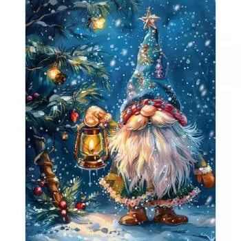 RUOPOTY Рождественская картина по номерам Набор для рисования Раскраска по номерам для взрослых Поделки своими руками Настенное искусство 40x50cm NO Frame