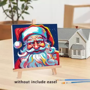 RUOPOTY Санта-Клаус в рамке раскраска по номерам набор для начинающих стартовые наборы акриловые краски холст рисунки для взрослых картина по номерам для дома 20x20cm with frame