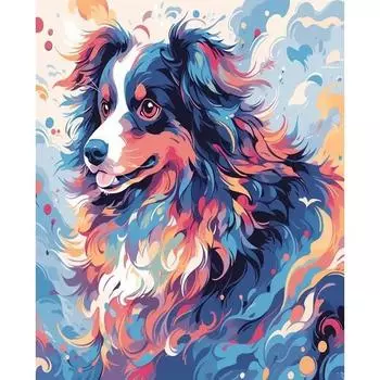 RUOPOTY Schilderij Op Number Dieren Hond Foto Tekening Olieverfschilderij Met Frame Geschenk Huis Decors Acrylverf Voor Volwassenen Kind 40x50cm NO Frame