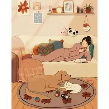 Ruopoty, современная картина по номерам, аниме для девочек, взрослых, ремесла, раскраска, уникальный подарок, свежий стиль, украшение для дома, произведения искусства