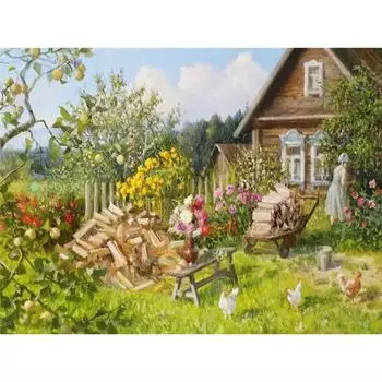 Ruopoty Современная картина по номерам для взрослых, раскраска по номерам, чердак, пейзаж, подарок, картина, набор красок для рисования, поделки своими руками 40x50cm NO Frame