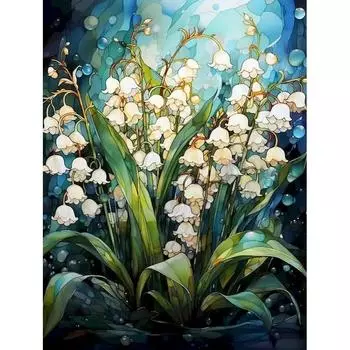 Ruopoty Современная картина по номерам для взрослых, раскраска по номерам, белый цветок, подарок, картина, набор красок для рисования, поделки своими руками 40x50cm NO Frame