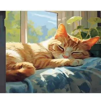 RUOPOTY современная картина по номерам на холсте милые кошки рисунок по номерам взрослые ремесла Настенный декор подарок художественная картина краска 40x50cm NO Frame