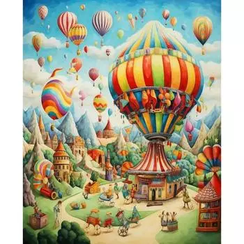 Ruopoty, современная картина по номерам, набор для взрослых, мультяшный парк, пейзаж по номерам, акриловая краска, картинки для домашнего декора 40x50cm NO Frame