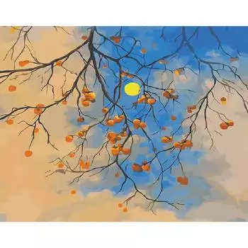 Ruopoty Современная картина по номерам Ночная луна Пейзаж Декоративные картины Уникальный подарок для взрослых для ручной работы Цветок 40x50cm NO Frame