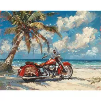 RUOPOTY Современная картина по номерам, рисунок мотоцикла для взрослых, раскраска по номерам на холсте, набор красок для домашнего декора 40x50cm NO Frame