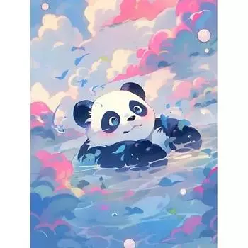 Ruopoty, современная картина по номерам с рамкой, животные, ремесла, подарок «сделай сам», настенная живопись для холста, картина с медведем и облаком