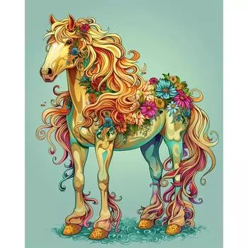 RUOPOTY Verf Op Nummer Paard Tekening Op Canvas Handge Olieverfschilderij Dier Diy Foto S Op Number Bloemkits Home Decor 40x50cm NO Frame