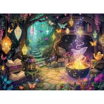RUOPOTY Волшебный дом Картина по номерам Рисунок на холсте Картина своими руками Подарочная краска по номерам Расписанное вручную искусство Домашний декор 40x50cm NO Frame