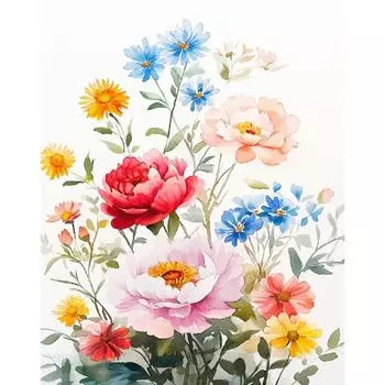 RUOPOTY Живопись по номерам Цветы для взрослых Акриловая краска по номерам Картина на холсте Настенные художественные декоры 40x50cm NO Frame