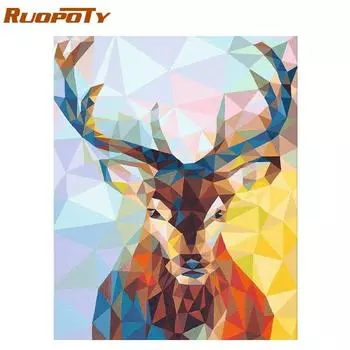 RUOPOTY животные Diy картина по номерам акриловая краска на холсте для дома настенная картина каллиграфическая живопись 40x50CM NO Frame