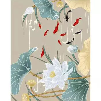 Ruopoty Золотая рыбка Интерьерные картины по номерам Поделки Акриловые краски Картины по номерам Украшение дома Настенное искусство с рамкой 40x50cm NO Frame