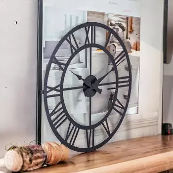 Ruota Металлические 70 см Черные настенные часы 70x70 см