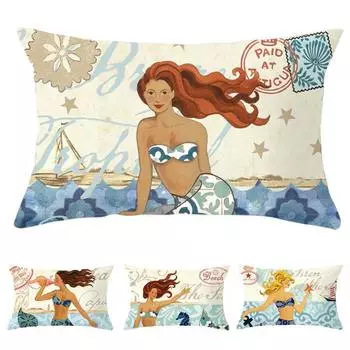 Русалка/Морская звезда/Черепаха наволочка наволочка диван-кровать офисный декор