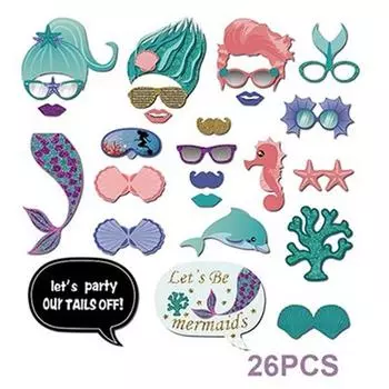 Русалочья вечеринка Po Booth реквизит летняя вечеринка у бассейна под морем 26 шт. 1 set/26pcs
