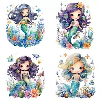 Русалочка принцесса туалет наклейки ПВХ самоклеящиеся водонепроницаемые наклейки для ванной настенная наклейка