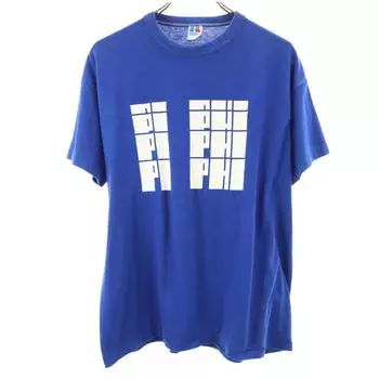 Russell Athletic 90-х годов Старая футболка с коротким рукавом L синяя Мужская Б/У