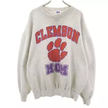 RUSSELL ATHLETIC 90s Made in USA Old CLEMSON MOM Long sleeve sweat trainer Men s Used