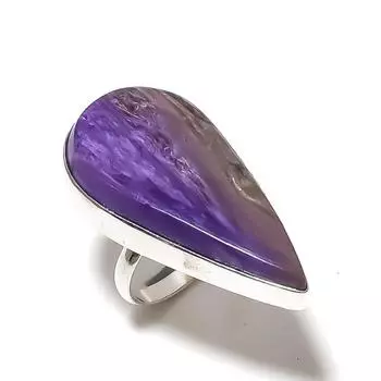 Russian Charoite Gemstone 925 Sterling Silver Jewelry Ring Size 8.5 s4I44