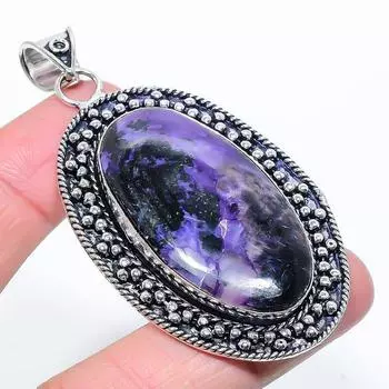 Russian Charoite Gemstone 925 Sterling Silver Jewelry Pendant 2.96 u8D74