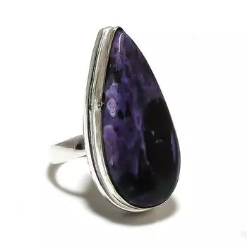 Russian Charoite Gemstone Handmade 925 Sterling Silver Jewelry Ring Size 7 y4v47