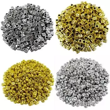 Русская буква ручной работы для самостоятельного изготовления ювелирных изделий, ожерелье, браслет, акриловые квадратные бусины, 50 шт., 6/7 мм бусины