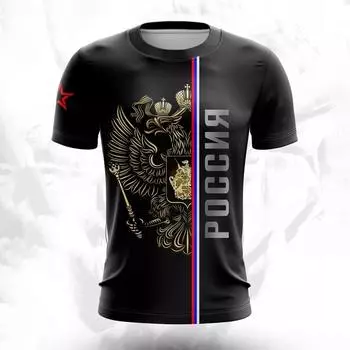 Русская футболка для мужчин, мода, русский национальный флаг, принт, короткий рукав, свободная футболка, повседневная футболка с круглым вырезом, уличная одежда S