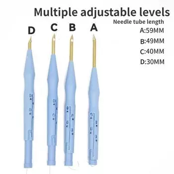 Русская игла для вышивания, шерсть, толстая игла, регулируемая игла, материал для иглы, ручка для вышивания, инструмент для иглы для вышивания синий