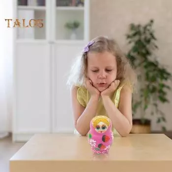 Русская матрешка для детей, 10-слойная деревянная матрешка, набор, девочка-клубничка, развивающие матрешки, игрушки, подарок для детей розовый